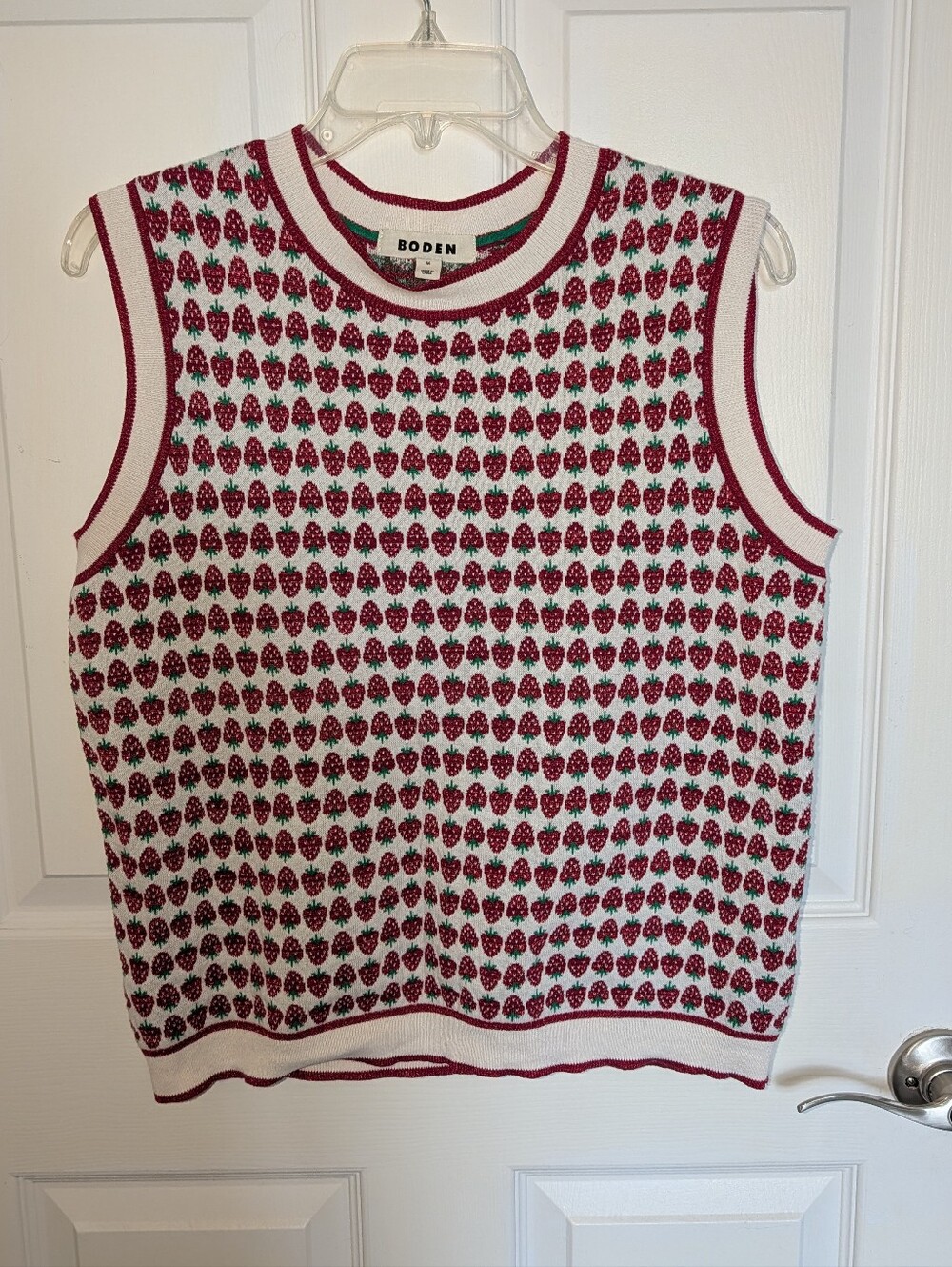Boden Strawberry Sweater Vest, M - Picture 2 of 4
